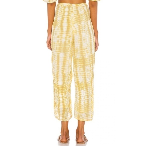 Revolve MAJORELLE Theo Butter Yellow Tie-Dye Leg Pants size Small - Picture 3 of 10